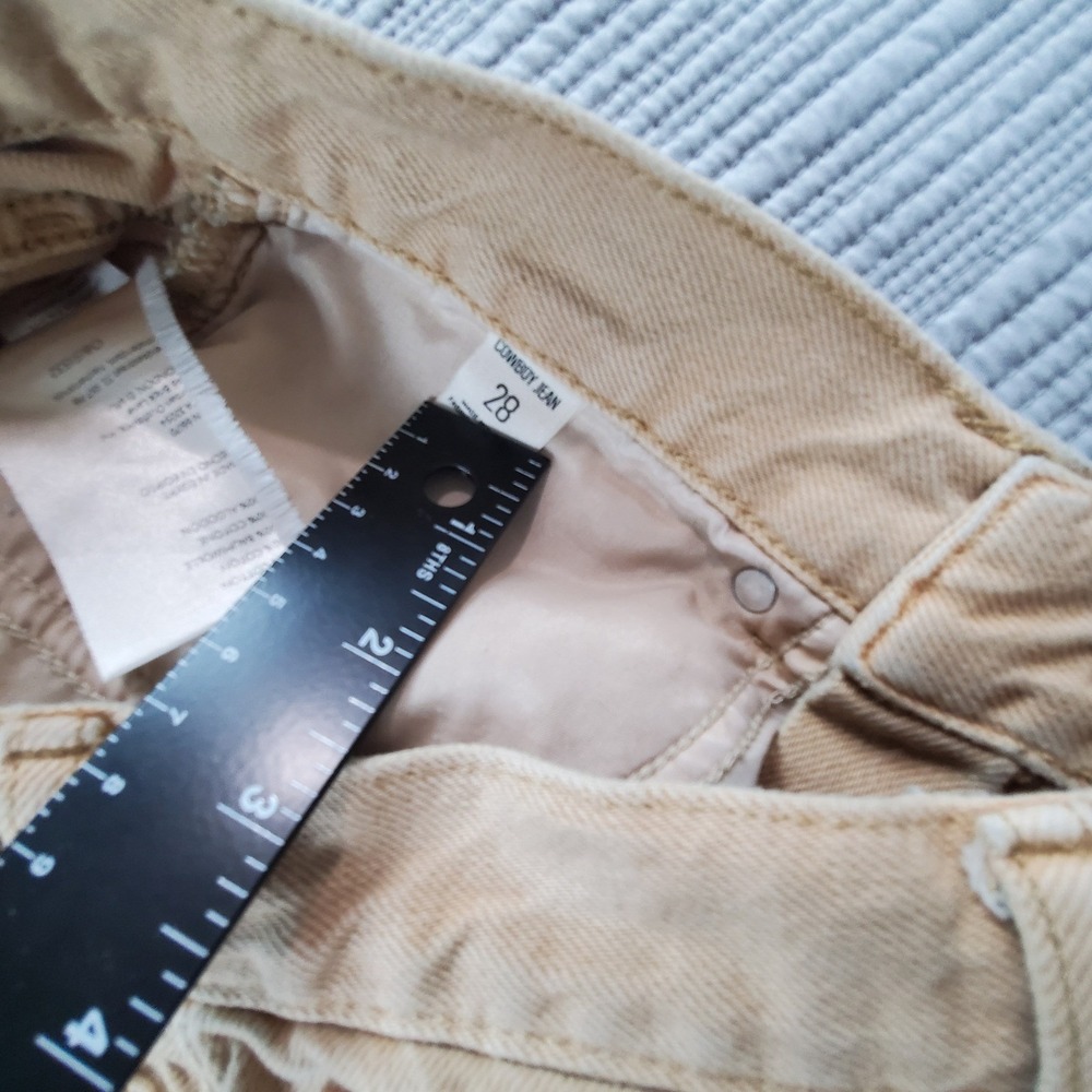 BDG Urban Outfitters Tan Khaki Cowboy Jean High Waisted Straight Leg Pants 28 - Picture 6 of 8